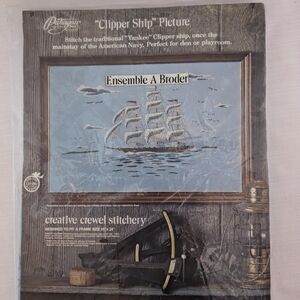 Paragon Clipper Ship crewel embroidery stitchery kit # 0324 needlepoint